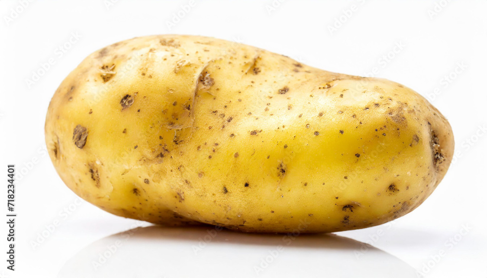 Potato Studio Shot Isolated on pure white background, copyspace on a side Potato Studio Shot Isolated on pure white background, copyspace on a side