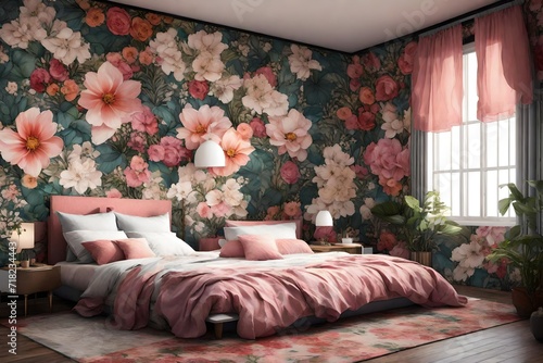 Beautiful flowers background bedroom 