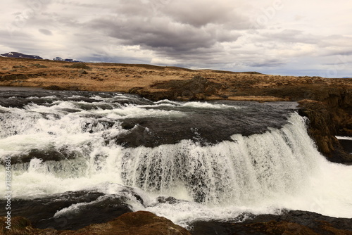 Fototapeta Naklejka Na Ścianę i Meble -  Reykjafoss waterfall is one of the hidden treasures of Skagafjörőur located in the north of Iceland
