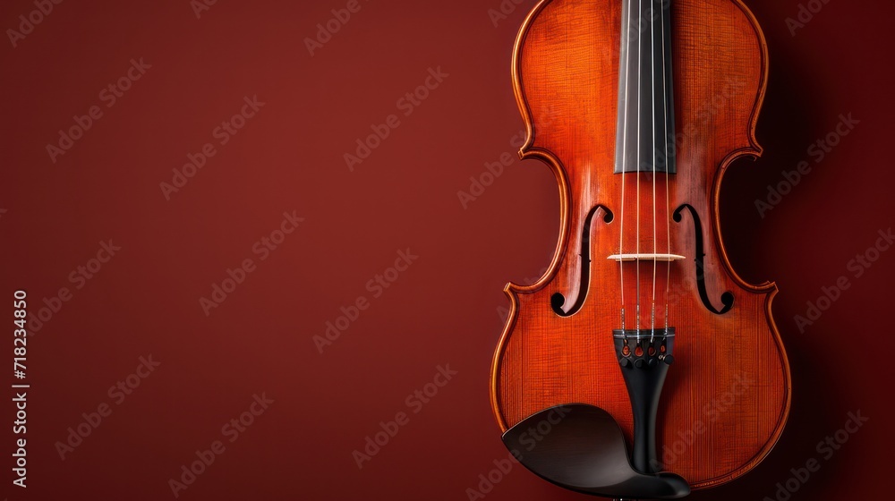 Violin as the main focal point in a music-themed backdrop, offering ample space for text Violin as the main focal point in a music-themed backdrop, offering ample space for text
