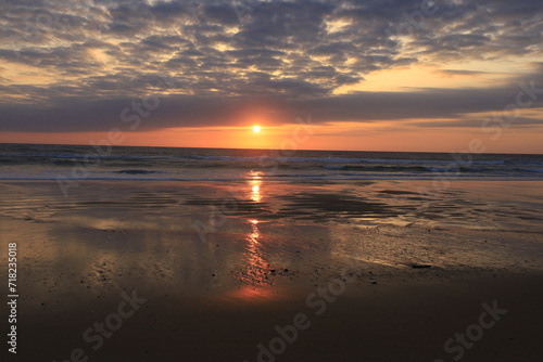 View on a sunset on a beach of Cap-Ferret