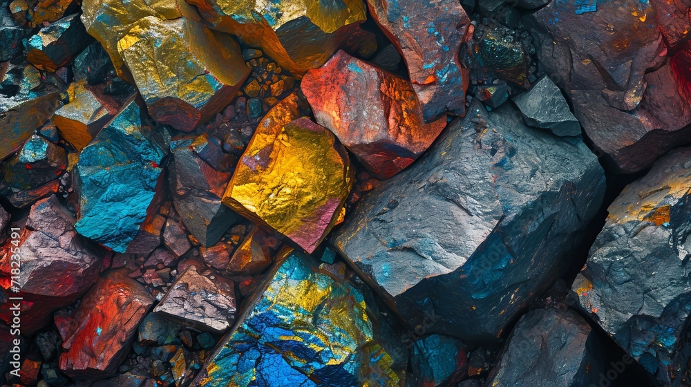 Vibrant Array of Colorful Rocks Arranged Together in a Pile Vibrant Array of Colorful Rocks Arranged Together in a Pile