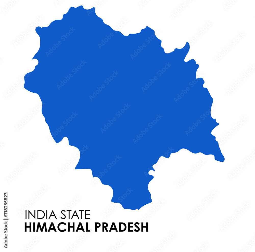 Himachal Pradesh map of Indian state. Himachal Pradesh map vector illustration. Himachal Pradesh vector map on white background.