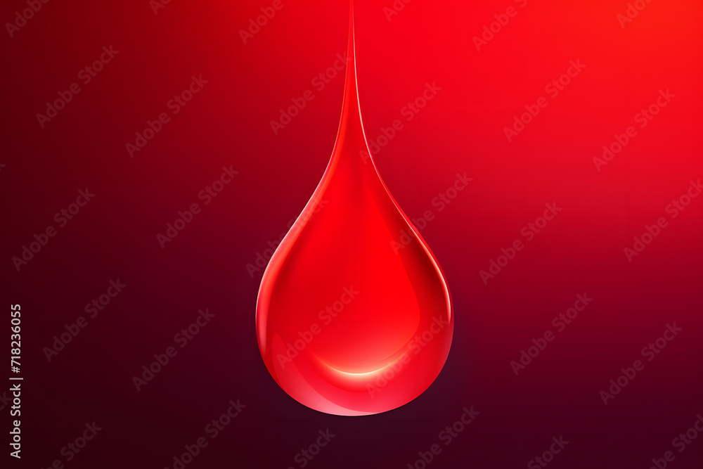 Fototapeta premium Produce an isolated PNG background featuring a liquid red drop color stroke on a colorful gradient. Great for Halloween designs Generative AI,