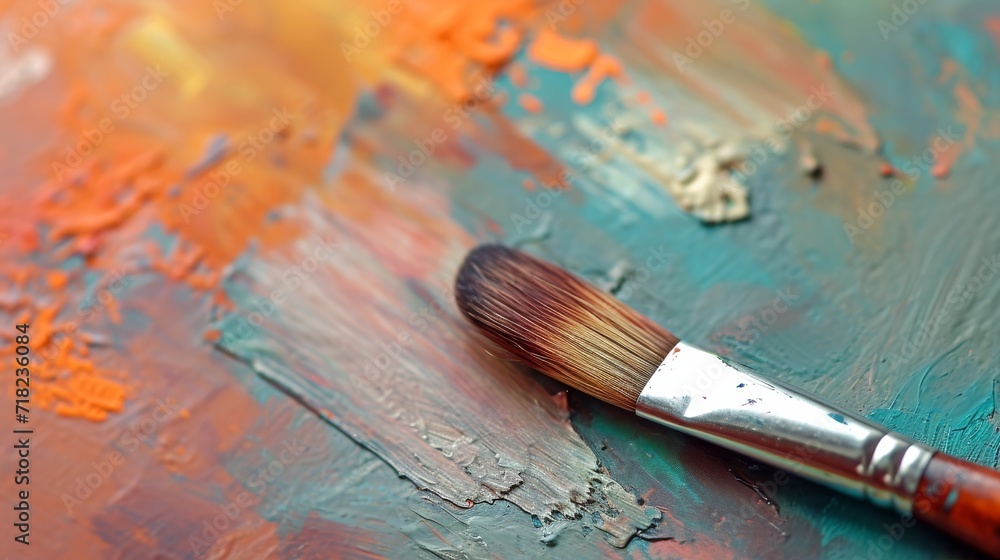 Close-Up of Brush on Painting Close-Up of Brush on Painting