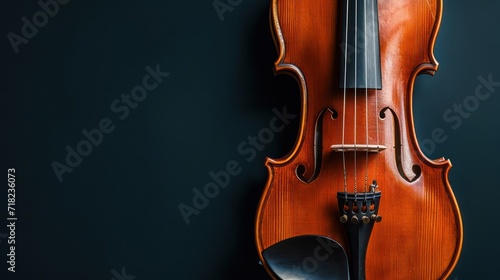 Music-themed background featuring a violin as the central focus, with generous copy space.