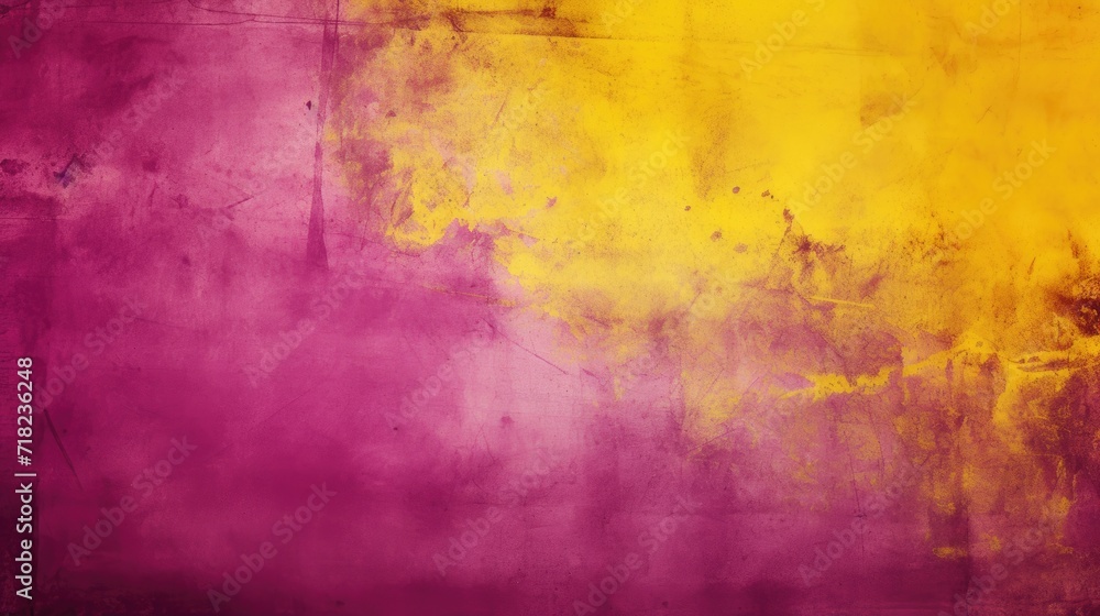 Abstract Film Texture Background with Yellow and Magenta Vintage Grunge Effects. Old Retro Dirty