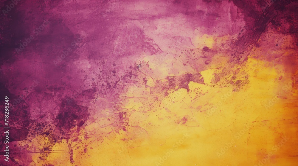 Yellow and Magenta Abstract Film Texture Background with Vintage Grunge and Retro Style