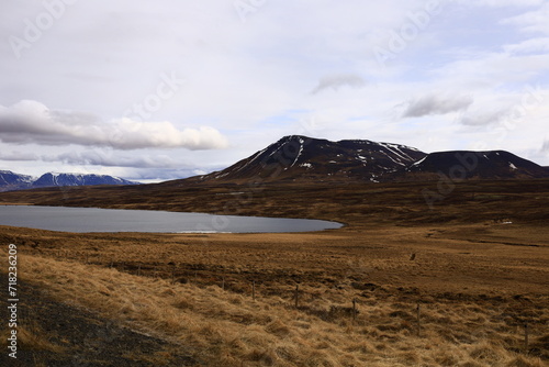 View on a mountain in the Northeastern Region of Iceland