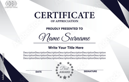 Award Certificate Design Template for Office and Business 14