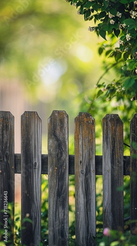 Close Up of Wooden Fence With Tree in Background