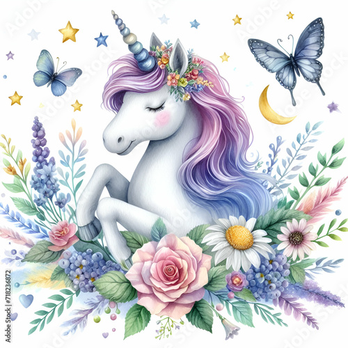 Unicorn isolated on white background 