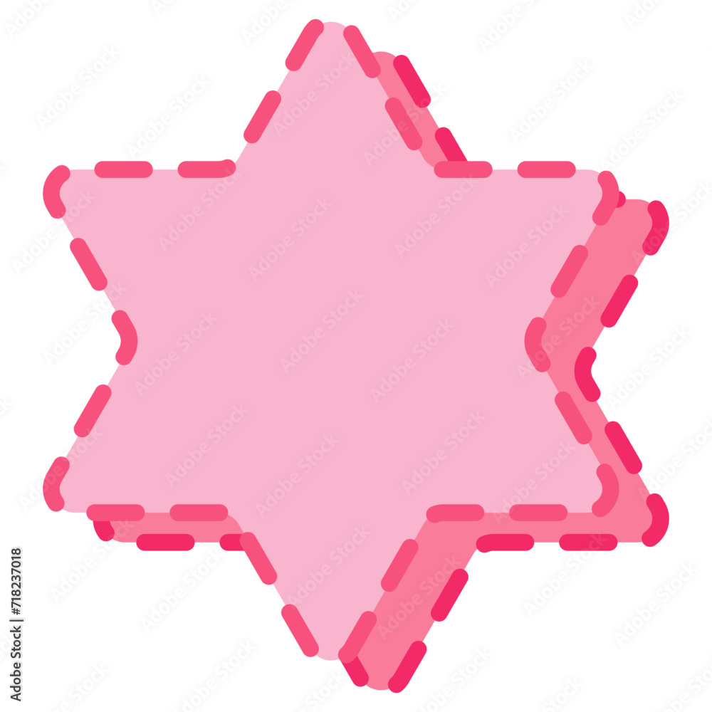 Star dashed line 3d. Vector illustration. Star dashed line 3d. Vector illustration.
