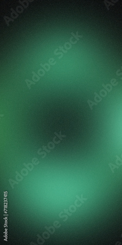 Glowing green light ring black background grainy gradient noise texture poster banner backdrop abstract design. Rough grain grainy noise. Bright shade. Light shine neon flash bright metallic. Design.