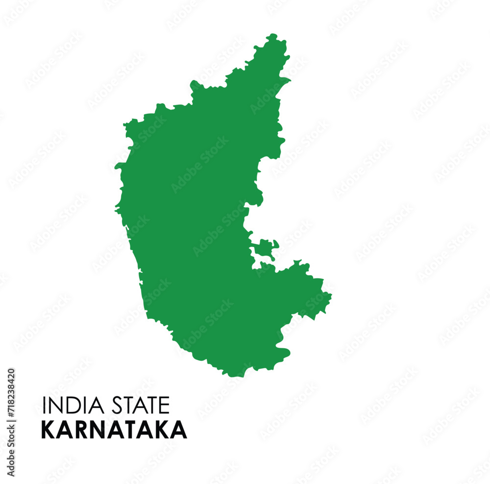 Karnataka map of Indian state. Karnataka map vector illustration. Karnataka vector map on white background.