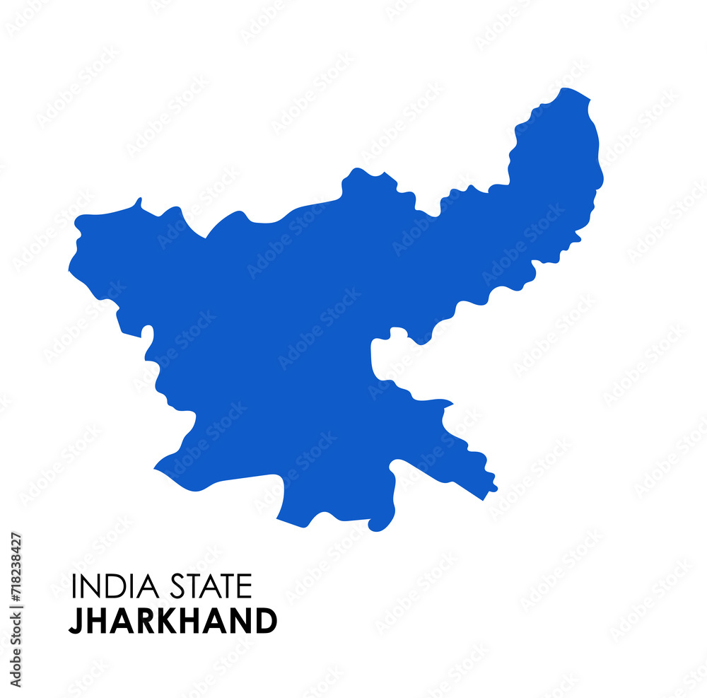 Jharkhand map of Indian state. Jharkhand map illustration. Jharkhand map on white background.