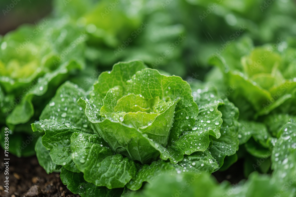 Close-up of lettuce field. Close-up Close-up of lettuce field. Close-up