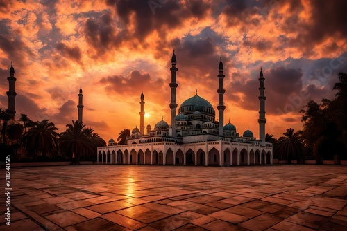  mosque at sunset