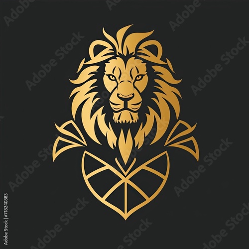 A luxury gold lion head logo