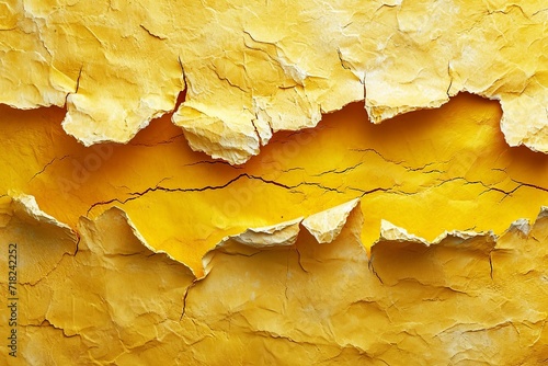 Discover the allure of imperfection with this digital image showcasing torn yellow cardboard paper