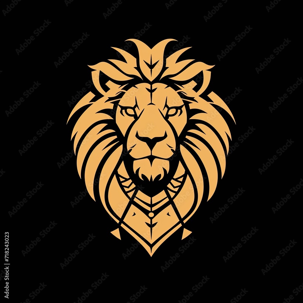 A luxury gold lion head logo seamlessly integrating a defense concept, designed to convey a profound sense of sturdiness, strength, elegance, modernity, luxury, and boldness for the company A luxury gold lion head logo seamlessly integrating a defense concept, designed to convey a profound sense of sturdiness, strength, elegance, modernity, luxury, and boldness for the company
