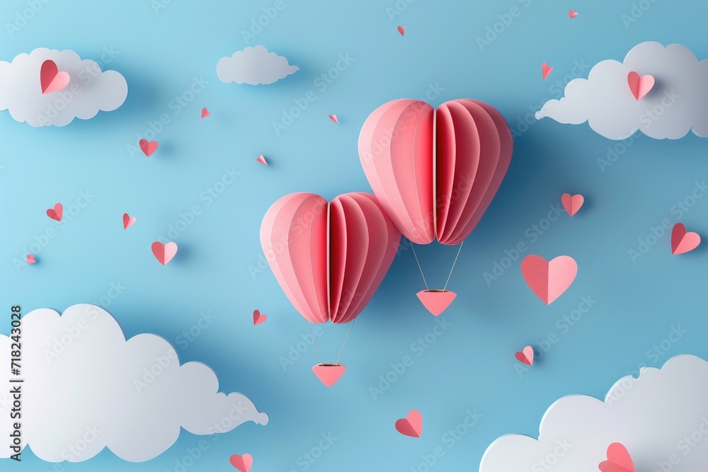 Hot air balloons flying through the sky. Suitable for travel and adventure themes Hot air balloons flying through the sky. Suitable for travel and adventure themes