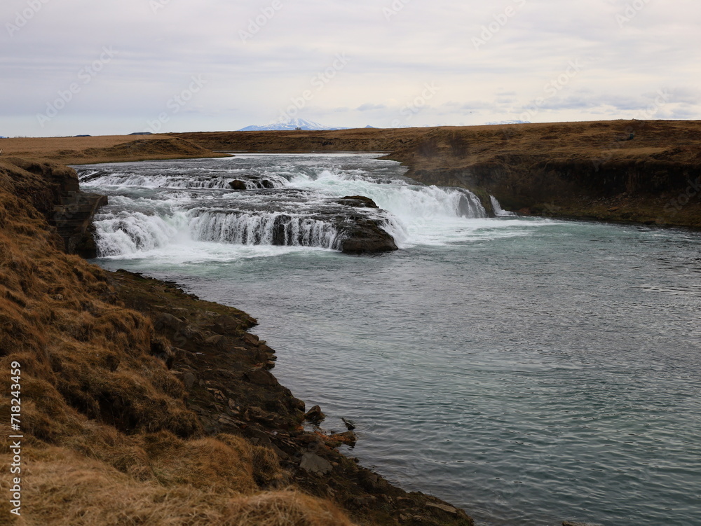 The Ægissíðufoss waterfall in Ytri-Rangá is a few kilometers further down the river from Hella The Ægissíðufoss waterfall in Ytri-Rangá is a few kilometers further down the river from Hella