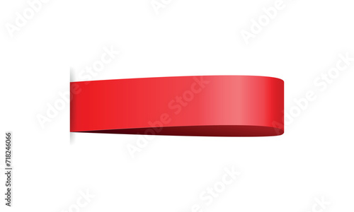 Red ribbon on white background. Vector illustration for your graphic design.