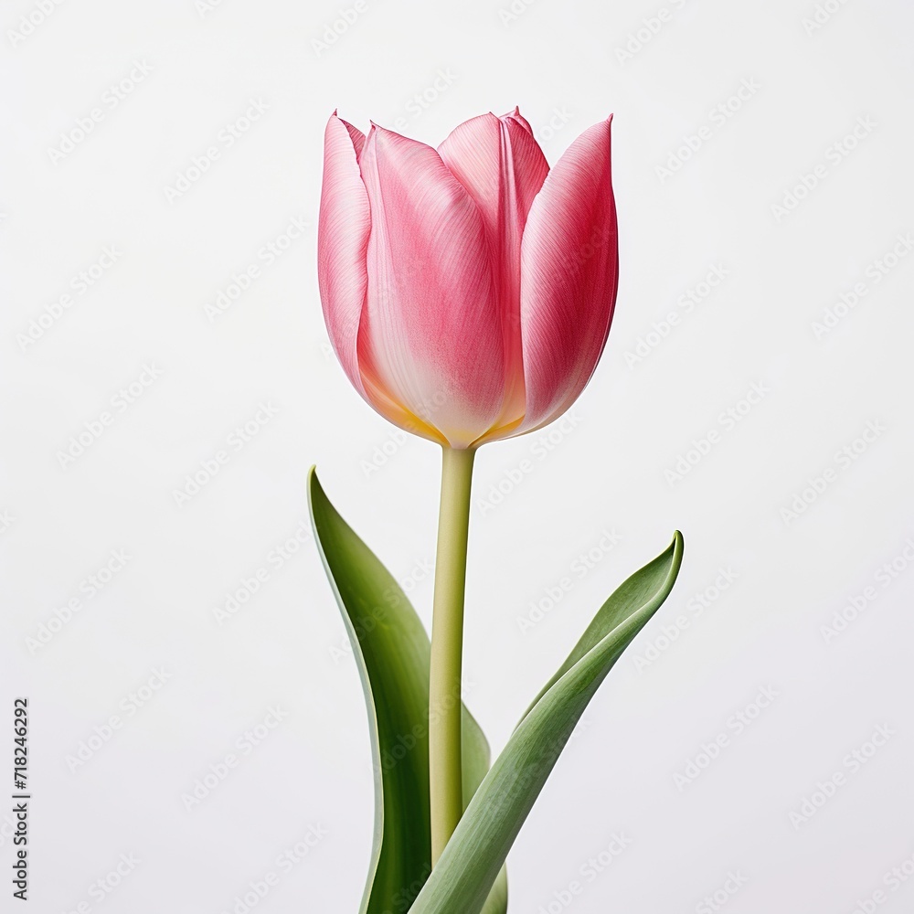 A single piece of tulip isolated on white background A single piece of tulip isolated on white background