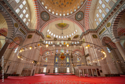 Canvas Print Suleymaniye Camii Mosque interior