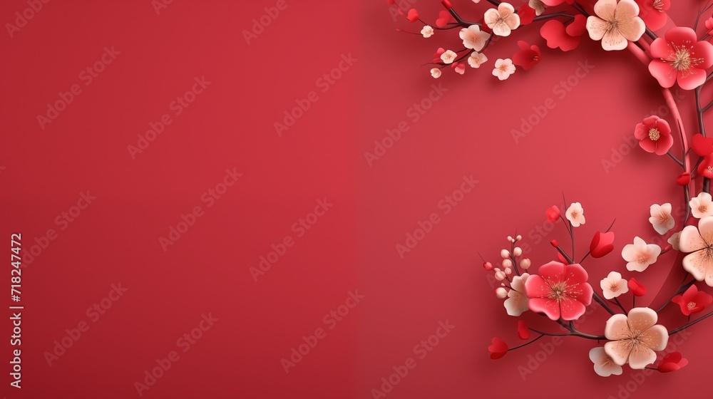 Chinese lunar new year flowers copyspace background 