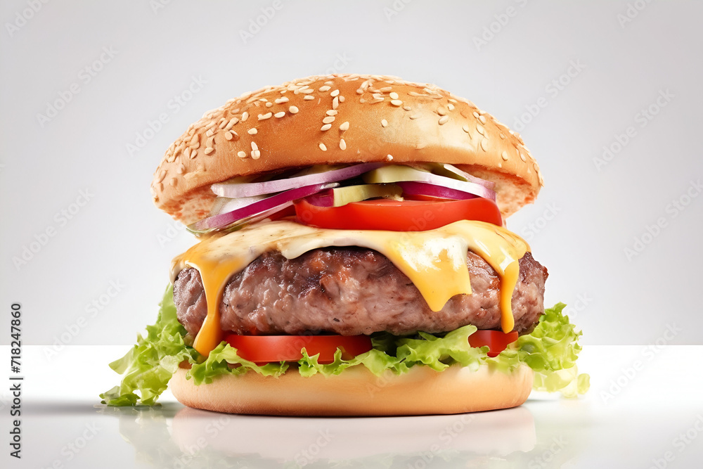 Close-up of delicious fresh hamburger Close-up of delicious fresh hamburger