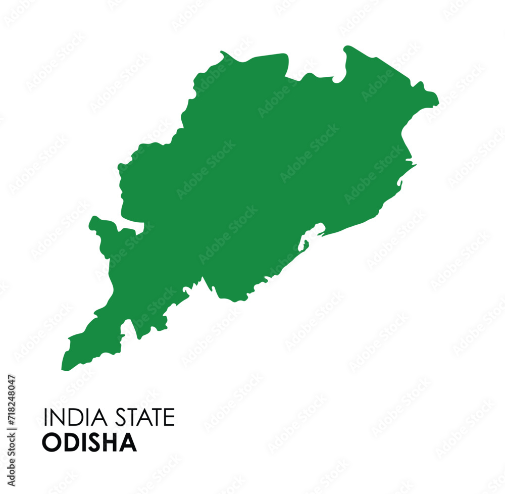 Odisha map of Indian state. Odisha map vector illustration. Odisha vector map on white background.