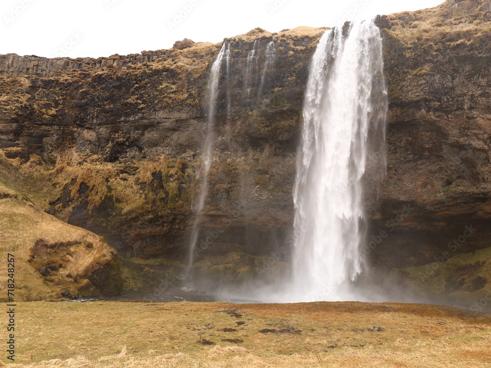Obraz premium Seljalandsfoss is a 65-metre high waterfall in southern Iceland