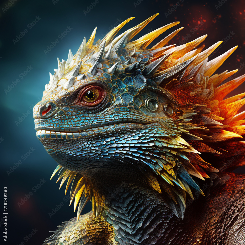 Dazzling Movie Texture Fierce Big Lizard сreated with Generative Ai Dazzling Movie Texture Fierce Big Lizard сreated with Generative Ai