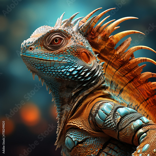 Dazzling Movie Texture Fierce Big Lizard   reated with Generative Ai