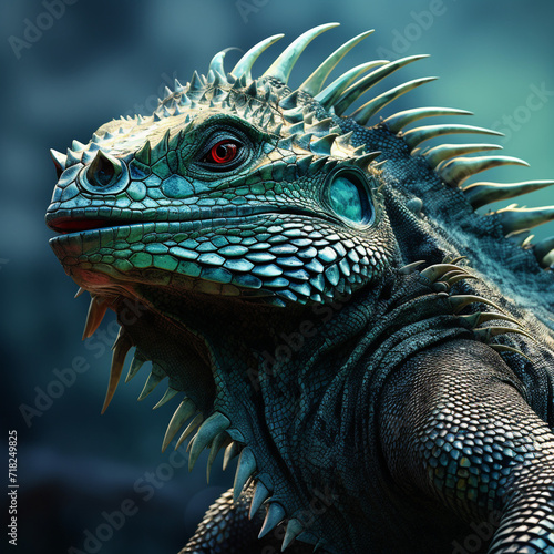 Dazzling Movie Texture Fierce Big Lizard   reated with Generative Ai