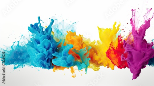 Color Splashes for Holi in White Background © CREATIVE STOCK