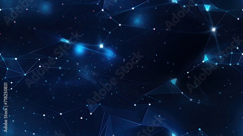 Abstract technology background with lines and stars. Hi tech, digital connect, big data, blockchain technology innovation concept with glowing elements. Seamless illustration © Alexey