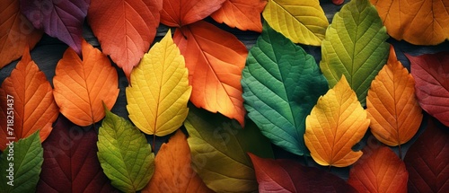 Collection of multicolored fallen autumn leaves isolated on white background