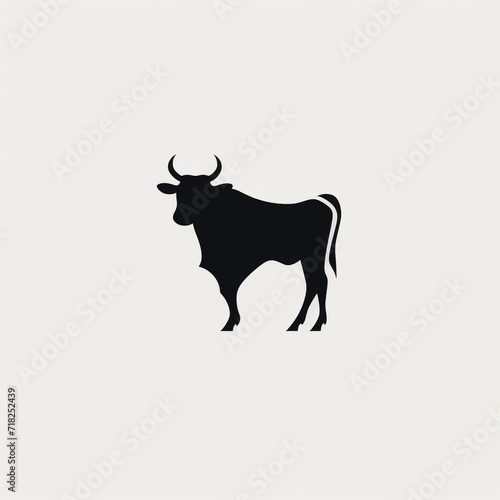 STYLIZED COW  full body  black an white  logo  icon  minimalist   reated with Generative Ai