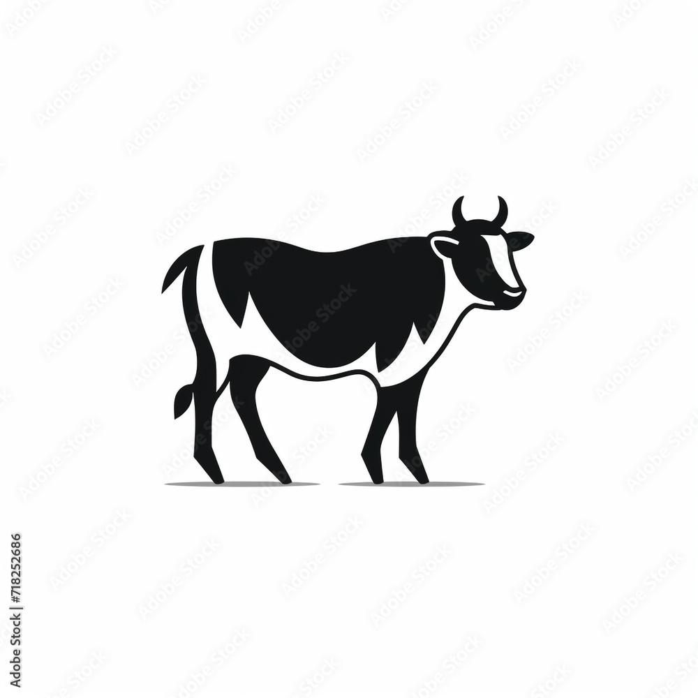 STYLIZED COW, full body, black an white, logo, icon, minimalist сreated with Generative Ai STYLIZED COW, full body, black an white, logo, icon, minimalist сreated with Generative Ai