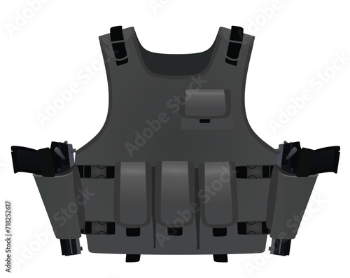 Grey police vest. vector illustration photo
