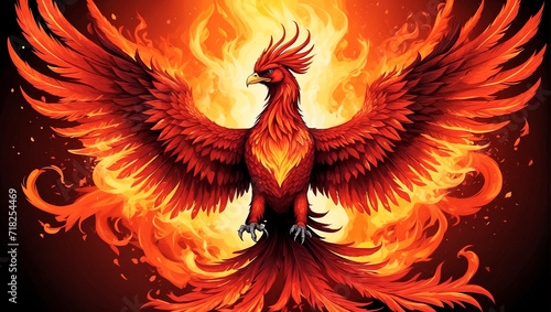 phoenix bird in fire