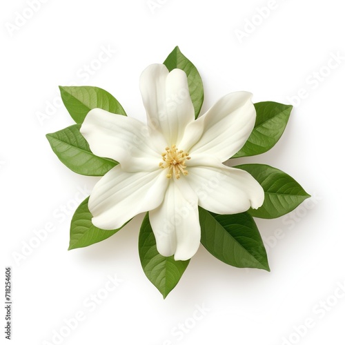 A single piece of jasmine top view isolated on white background © ANILCHANDRO