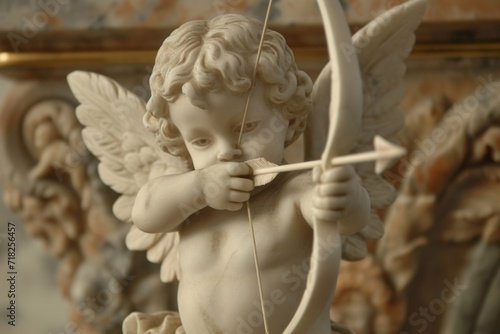 Classic Cherub With Bow And Arrow, Evoking Love And Romance. Сoncept Romantic Couples Portraits, Vintage-Inspired Themes, Cherub-Inspired Photoshoot, Love And Romance, Bow And Arrow Props