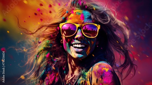 Happy Holi Wallpaper of a Smiling Face