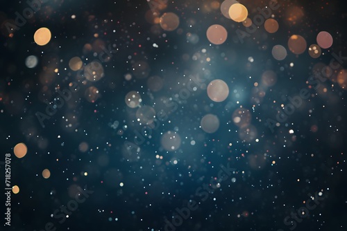 Dark Blue Bokeh Background with Light Beige and Black Accents photo