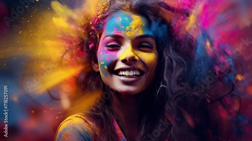 Happy Holi Wallpaper of a Smiling Face © CREATIVE STOCK