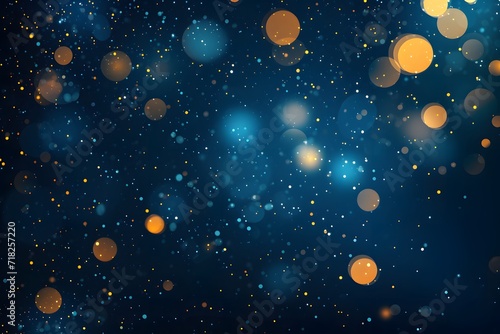 Blue and Yellow Bokeh Lights Abstract Background © Psykromia